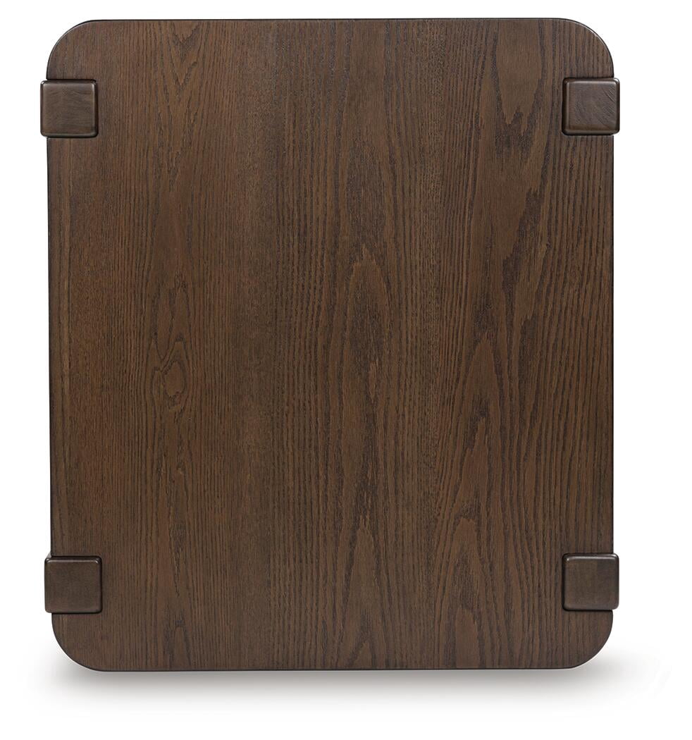 Signature Design by Ashley Breckington Rectangular End Table Table with Storage Shelf, Dark Brown