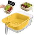 thumbnail image 1 of Off Promotions! Draining Basket, Double-Layer Telescopic Drain Basket (Yellow Small), Storage Clearance, 1 of 9