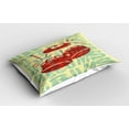 thumbnail image 2 of Ambesonne Vintage Pillow Sham 2 Pack, Groovy Rock Music Vibe, 26"x20", Red Yellow, 2 of 3