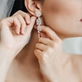 thumbnail image 4 of QIQUWOHUL Cubic Zirconia Jewelry Set For Women Chandelier Necklace Dangle Earrings Set Wedding Bridal Jewelry For Bride Bridesmaid, 4 of 9