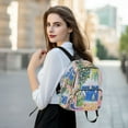 thumbnail image 6 of FORMRS Mini Backpack Purse for Women Travel Daypack Casual Shoulder Bag, Yellow Seaside, 6 of 7