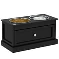 thumbnail image 2 of PawHut Large Elevated Dog Bowls with Storage, Raised Dog Bowl Stand, Black, 2 of 9