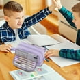 thumbnail image 4 of YIMWNYI Solid Color Large Capacity Pencil Case, Multifunctional Zippered Stationery Organizer with Round Handle for Men and Women, Durable and Spacious Storage for Pens, Pencils, and Accessories, 4 of 7