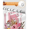 thumbnail image 4 of Fall Pink Pumpkin Sunflower Cotton Maple Leaves Shower Curtain Set ，Waterproof Fabric Shower Curtains Shower Curtains for Bathroom,Bathroom Decor 66"x72", 4 of 7