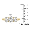 thumbnail image 4 of SZUL Women's 3 CTW Three Stone Oval Shape Lab Grown Diamond Ring in 14K Yellow Gold, 4 of 5