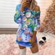 thumbnail image 2 of Vestido corto de manga larga con estampado de copos de nieve y muñeco de nieve con hombros inclinados para mujer Pompotops hdfakjf957, 2 of 5