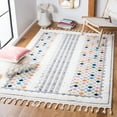 thumbnail image 2 of SAFAVIEH Moroccan Fringe Donovan Southwestern Shag Area Rug, Ivory/Grey, 5'3" x 7'6", 2 of 8