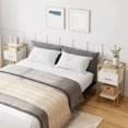 thumbnail image 2 of Qinaqin Blanco Nightstand End Mesa Almacenamiento Cajón 3-Tier Tempered Vidrio Top. Steel Frame Easy Assembly para Dormitorio o cm de Profundidadorm, 2 of 7