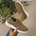 thumbnail image 6 of Domuza Women’s Slip On Knit Walking Sneakers, Breathable No-Lace Platform Orthopedic Casual Athletic Shoes Brown 7.5（EU-39）, 6 of 6