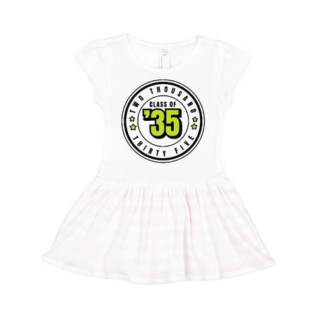 

Inktastic Class of 2035 in Black Circle with Stars Gift Toddler Girl Dress