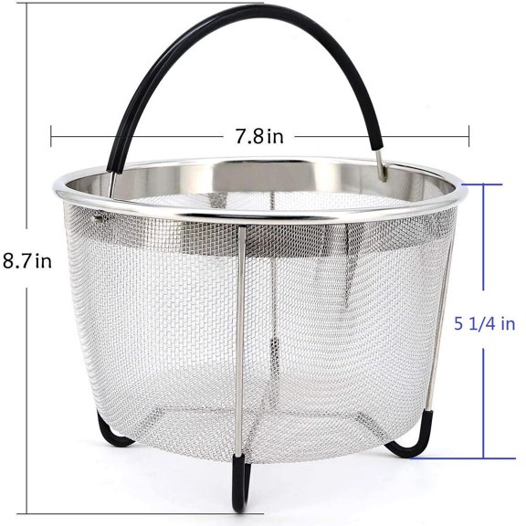 Stainless Steel Steamer Basket for Instant Pot 5/6 QT Silicone Wrapped Handle