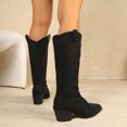thumbnail image 6 of SACFOF Women's Rhinestone Mid Calf Boots Sparkly Block Heel Cowboy Boots Glitter Boots, 6 of 6