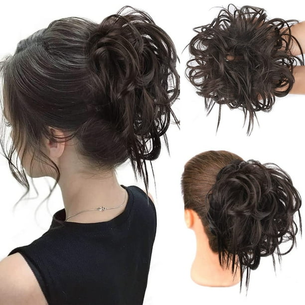 HMD Despeinado Updo Moño Desordenado Pieza de Cabello Extensión de Cabello Cola de Caballo con Banda de Goma Elástica Extensiones Updo Postizo Extensiones de Cabello Sintético Scrunchies Cola de Cabal