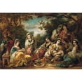 thumbnail image 3 of Narcisse-Virgile Diaz de La Peña 24x18 Black Modern Framed Museum Art Print Titled - Oriental Ladies at Leisure (1864), 3 of 5