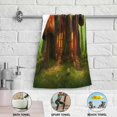 thumbnail image 4 of Mushrooms Tree House Hand Towels 2 PCS, Fantasy Forest Kitchen Towel Ultra Soft and Highly Absorbent,Decorative Fingertip Face Towel for Bathroom Hotel, 28.3"x14.4", 4 of 5