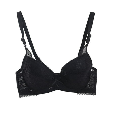 Summer Savings Clearance 2025! Loopsun Plus Size Bras for Women  Womens Oversized Bra Ultra Thin without Sponge Lingerie and Lace Large Chest Appears Smaller Black M