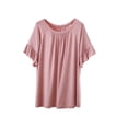 thumbnail image 2 of Favoffer Women Trendy Tops Short Sleeve Round Neck Ruffle Solid Modal Comfy Cute Casual Blouses Summer Tees Dating Holiday Daily, 2 of 9