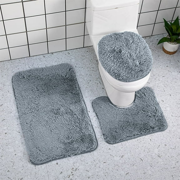XGFHYJEH Bathroom Rugs, Bath Mat, Bath Mats for Bathroom Floor, Bathroom Mats, Bathroom Rug Sets 3-Piece Set, Quick-Drying Waterproof Non-Slip Washable