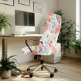thumbnail image 3 of ZIATUBLES Home Office Chair Cover Computer Desk Rotating Chair Slipcover Removable Washable Stylish High Back Chair Protector Covers with Snap Button, S, Floral Bee White, 3 of 7