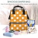 thumbnail image 5 of Easygdp Orange And White Polka Dot para Bolsa de Bebé de Gran Capacidad con Múltiples Bolsillos, Bolsa de Pañales para Padres, Bolsa de Viaje Organizada y Elegante, 5 of 6