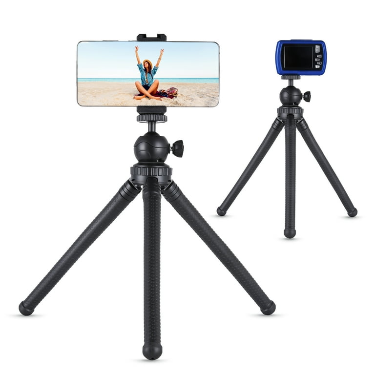 Onn+ Adjustable Mini Tripod Stand for Compact Cameras Smartphones