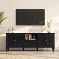 thumbnail image 5 of CBJCBJ 67"Mid-Century Modern TV Stand with Storage and Adjustable Partition , Media Console for TVs up to 75", Black, 5 of 9