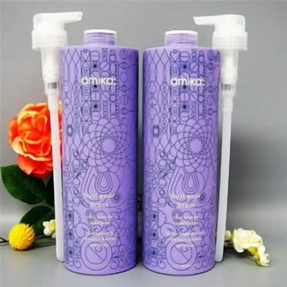 Amika Bust Your Brass Blonde Shampoo & Conditioner 33.8oz / 1000ml