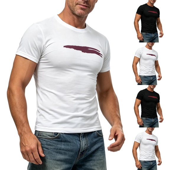 cllios Mens T-Shirts Fitted Crew Neck Graphic Tees Short Sleeve Soft Comfort Lightweight Shirts Gym Workout Athletic Tops for Men