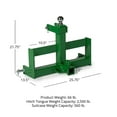 thumbnail image 5 of Titan Attachments Standard Series 3 Point Green Tractor Drawbar with Suitcase Weight Brackets, Compatible with Cat 1 Tractors, Built in 2" Receiver Hitch, Titan Quick Hitch, 5 of 8