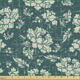 thumbnail image 2 of Vintage Fabric by the Yard, Botanic Garden Illustration Romantic Feminine Arrangement Grunge Effect, Decorative Upholstery Fabric for Sofas and Home Accents, Dark Teal Eggshell by Ambesonne, 2 of 5