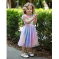 thumbnail image 5 of Arshiner Girls Toddler Dress Summer Ruffle Sleeve Mesh A Line Formal Party Tulle Dresses with Pockets, 5 of 6