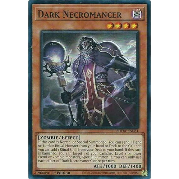 YuGiOh Supreme Darkness Super Rare Dark Necromancer SUDA-EN081