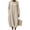 Khaki, variant on Women's Dresses Beach Shift Long Sleeve Vacation Pocketed Cotton Fall Mid Length Dresses Plain Crew Neck Everyday Wear