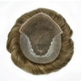 thumbnail image 4 of LYRICAL HAIR Toupee for Men French Lace Hairpiece Indian Human Hair System Replacement Lace with PU Mens Toupee Human Hair Black Brown Blonde Gray Hair #1820 Medium Blonde with 20% Gray-100% Density, 4 of 6