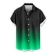 thumbnail image 3 of Ceisia Men's Gradient Print Short Sleeve Button Down Shirt for Casual & Vacation Wear Green L Gifts, 3 of 4