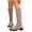 #141-Khaki, variant on Roncen Women's Fashion Casual Retro Round Toe Chunky Heel Boots - Stretchy Elastic Mid-Calf Boots Slenderizing Design with Classic Solid Color for Versatile Outfits