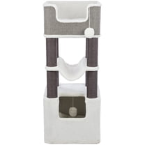 TRIXIE Lucano Xxl 43.3" Multi-Level Cat Tree with Sisal Scratching Posts, Condo & Hanging Cat Toy, Gray
