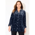 thumbnail image 2 of Catherines Women's Plus Size Petite Buttonfront Burnout Blouse, 2 of 5