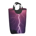 thumbnail image 2 of Bingfone Thunderstorm Violet Purple Laundry Hamper,Large Canvas Fabric Lightweight Storage Basket Toy Organizer Dirty Clothes Collapsible, 2 of 6
