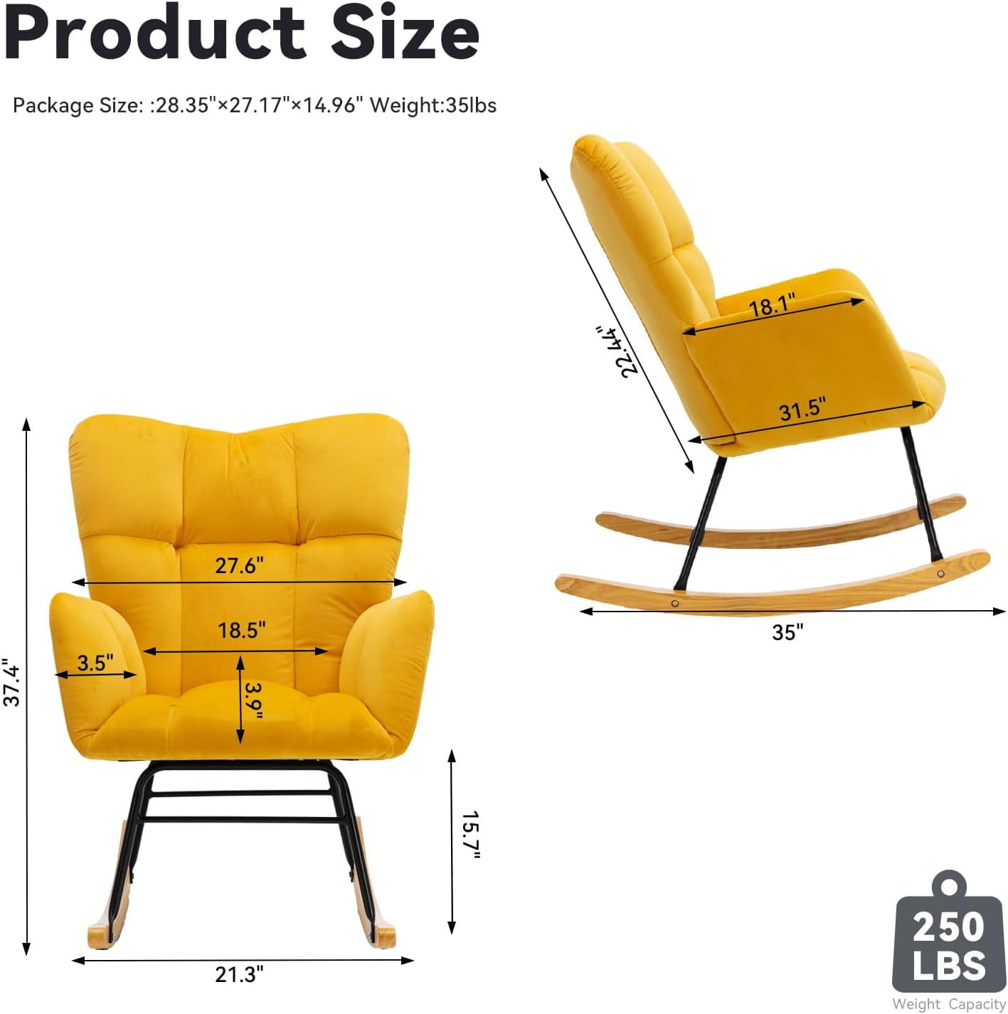Rocking Chair Nursery Teddy Upholstered Glider Rocker High Backrest Nursery Rocker Comfortable Stylish Accent Armchair for Living Rooms Bedrooms Offices