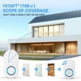 thumbnail image 3 of YOOVEE Electrical Wireless Doorbell Kit, 2 Receivers, 60 Ringtones, 4-Level Volume, Memory Function, IP44 Weatherproof - Easy Install for Home, 3 of 6