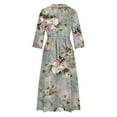 thumbnail image 5 of WFJCJPAF 2025 New Product Dresses for Women under $10 Black,Women's Summer Printed Fashion 3/4 Sleeve Turndown Collar Dress - Mint Green S, 5 of 5