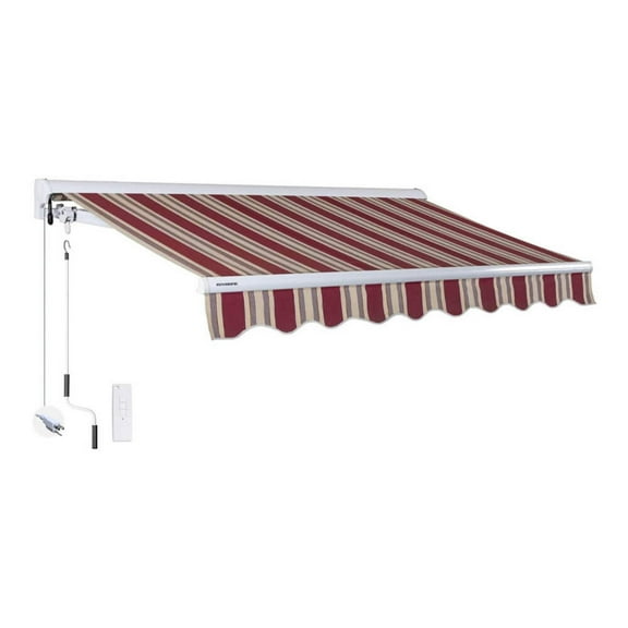 Advaning Luxury Series 16x10 ft. Electric Retractable Sunshade Awning - Brick Red