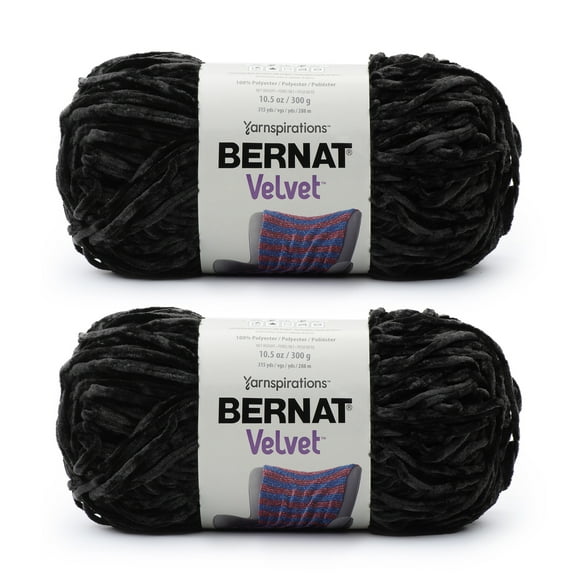 Bernat Velvet Blackbird Yarn - 2 Pack of 300g/10.5oz - Polyester - 5 Bulky - 315 Yards - Knitting/Crochet