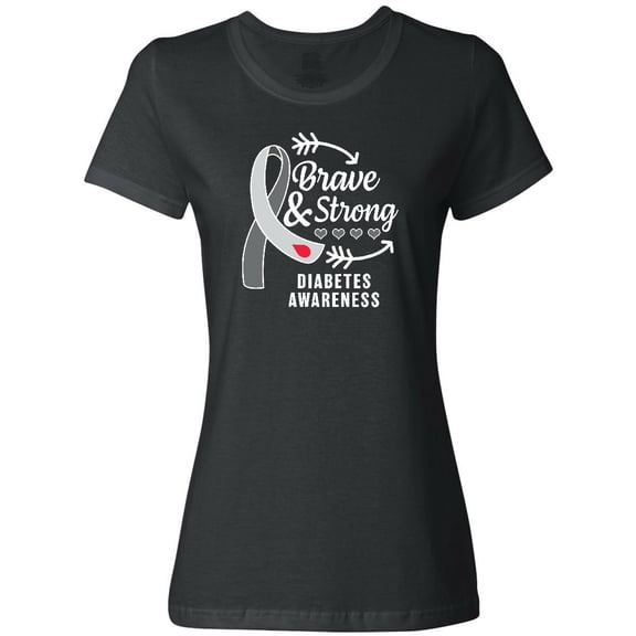 Inktastic Diabetes Awareness Brave and Strong Women's T-Shirt