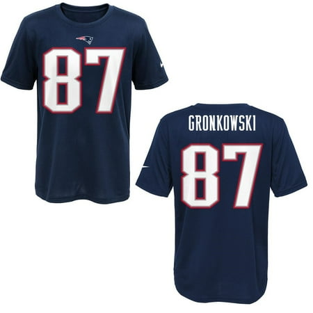 - New England Patriots Rob Gronkowski Blue Youth Nike Player Pride Tee2 T-Shirt (Youth XL)