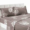 thumbnail image 4 of Say Yes Bedding Marrisa Brown Floral 100% Cotton Sheet set with pillowcase, 4 of 6