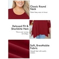 thumbnail image 3 of SHOWMALL Plus Size Long Sleeve Tunic Shirt for Women, Wine Red 1X Scoop Neck Blouses, Asym Hem, Relaxed Fit Tops for Office, Travel, Everyday, Christmas, 3 of 9
