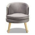 thumbnail image 2 of Baptiste Glam and Luxe Grey Velvet Fabric Upholstered and Gold Finished Wood Accent Chair, 2 of 5