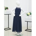thumbnail image 4 of inlzdz Flower Girl Sequins Halter Neck Chiffon Dress Wedding Party Ball Prom Evening Gowns Dresses Dark Navy 8, 4 of 7